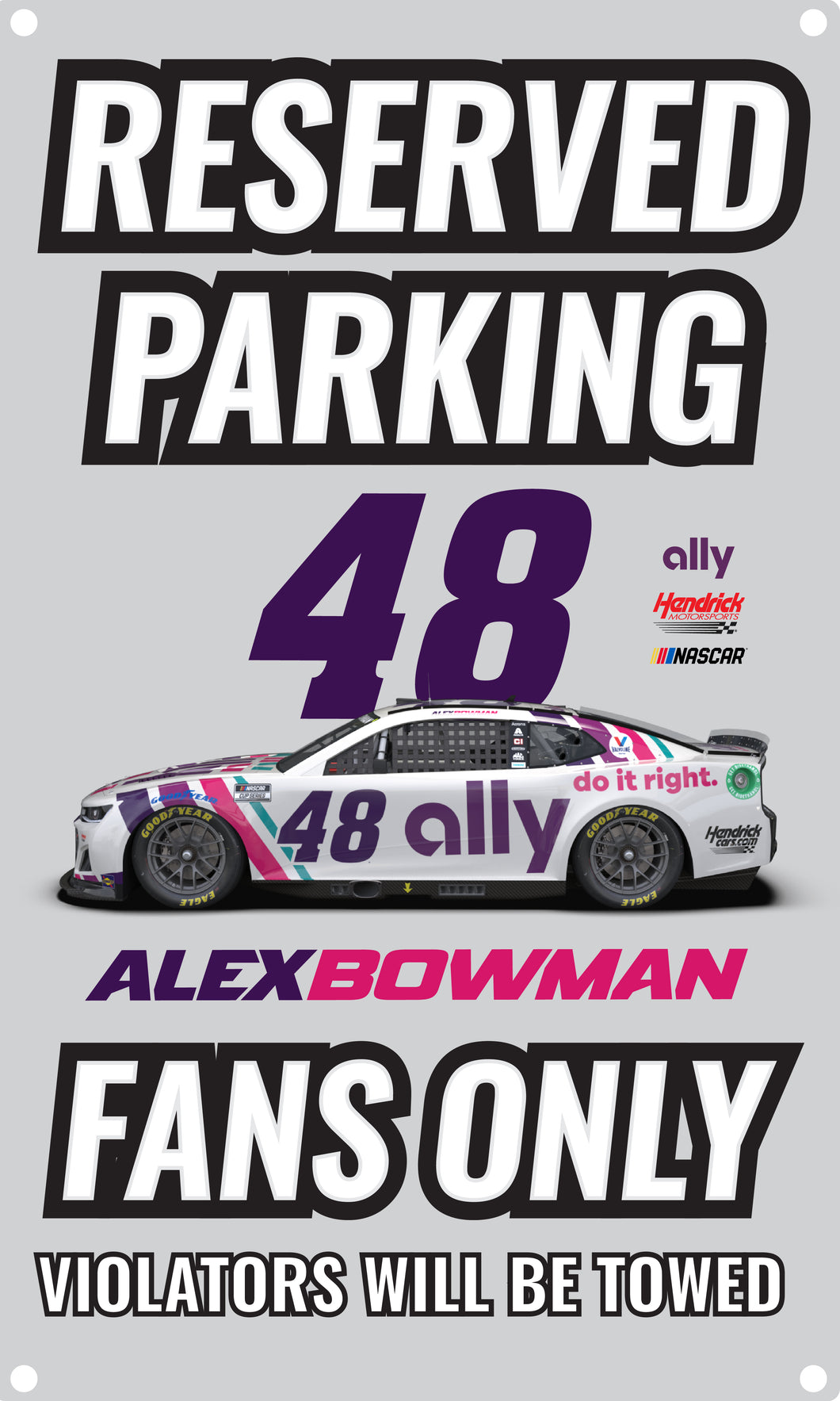 R and R Imports Nascar #48 Alex Bowman No Parking Metal Sign New For 2022