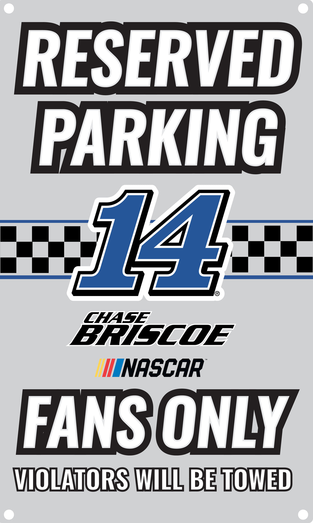 R and R Imports Chase Briscoe #14 No Parking Metal Sign