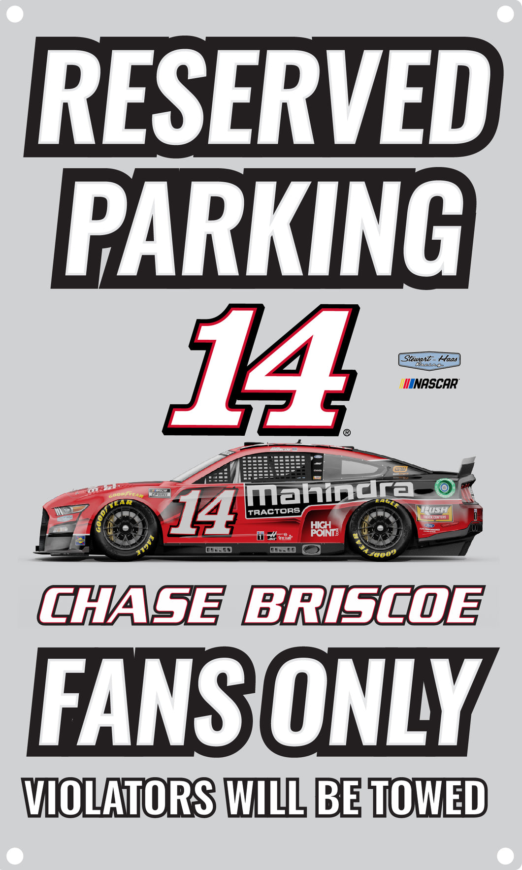 R and R Imports Nascar #14 Chase Briscoe No Parking Metal Sign New For 2022