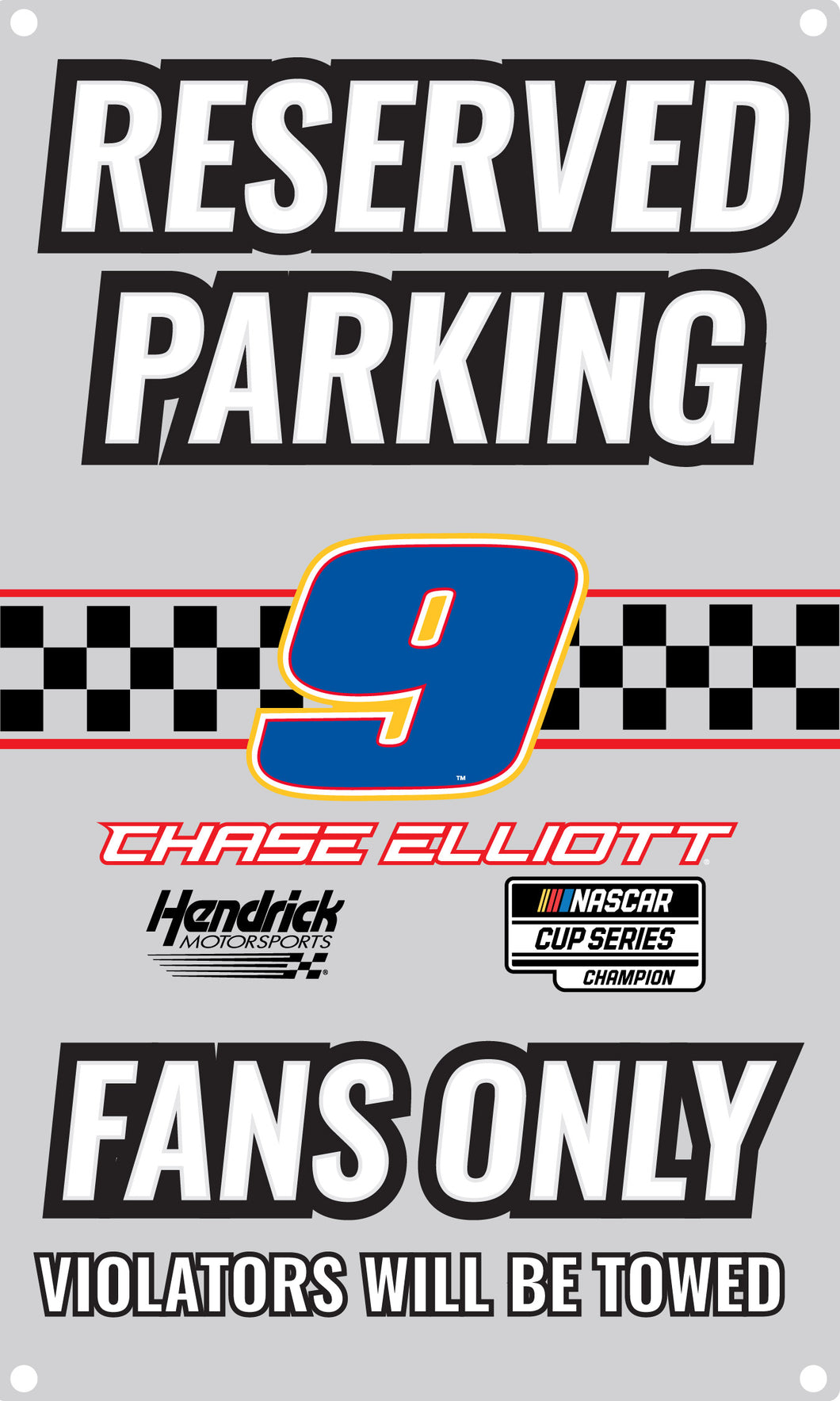 R and R Imports Chase Elliott #9 NASCAR 2020 Champion Metal Sign
