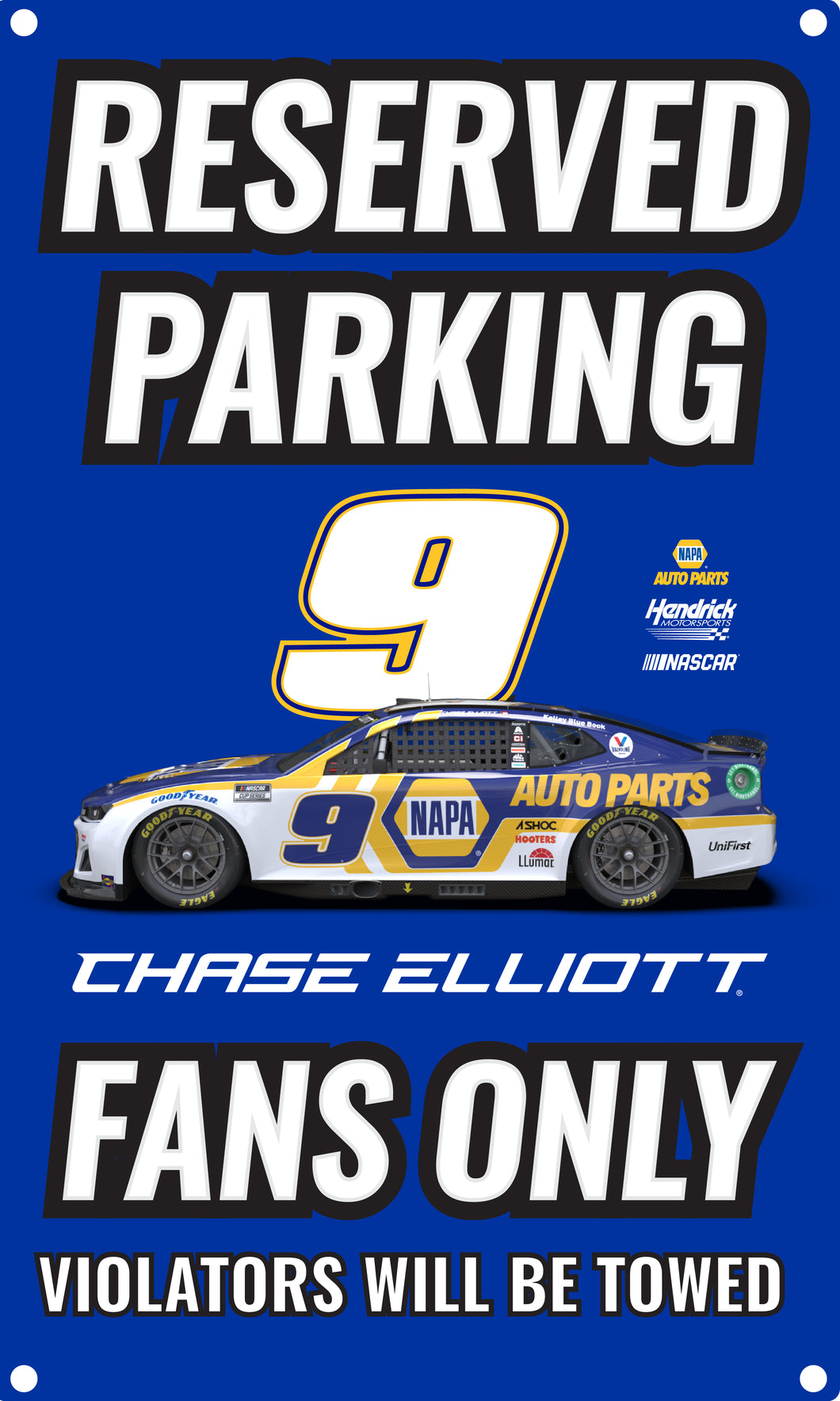R and R Imports Nascar #9 Chase Elliott No Parking Metal Sign New For 2022