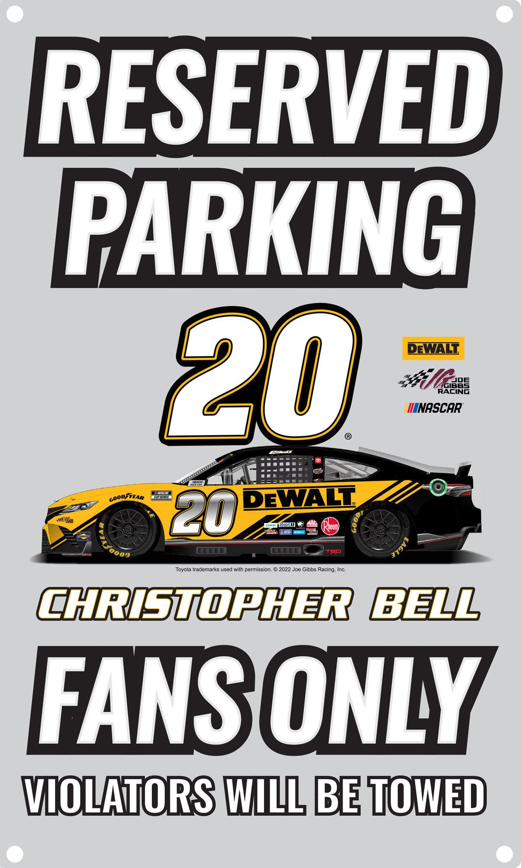 R and R Imports Nascar #11 Denny Hamlin No Parking Metal Sign New For 2022