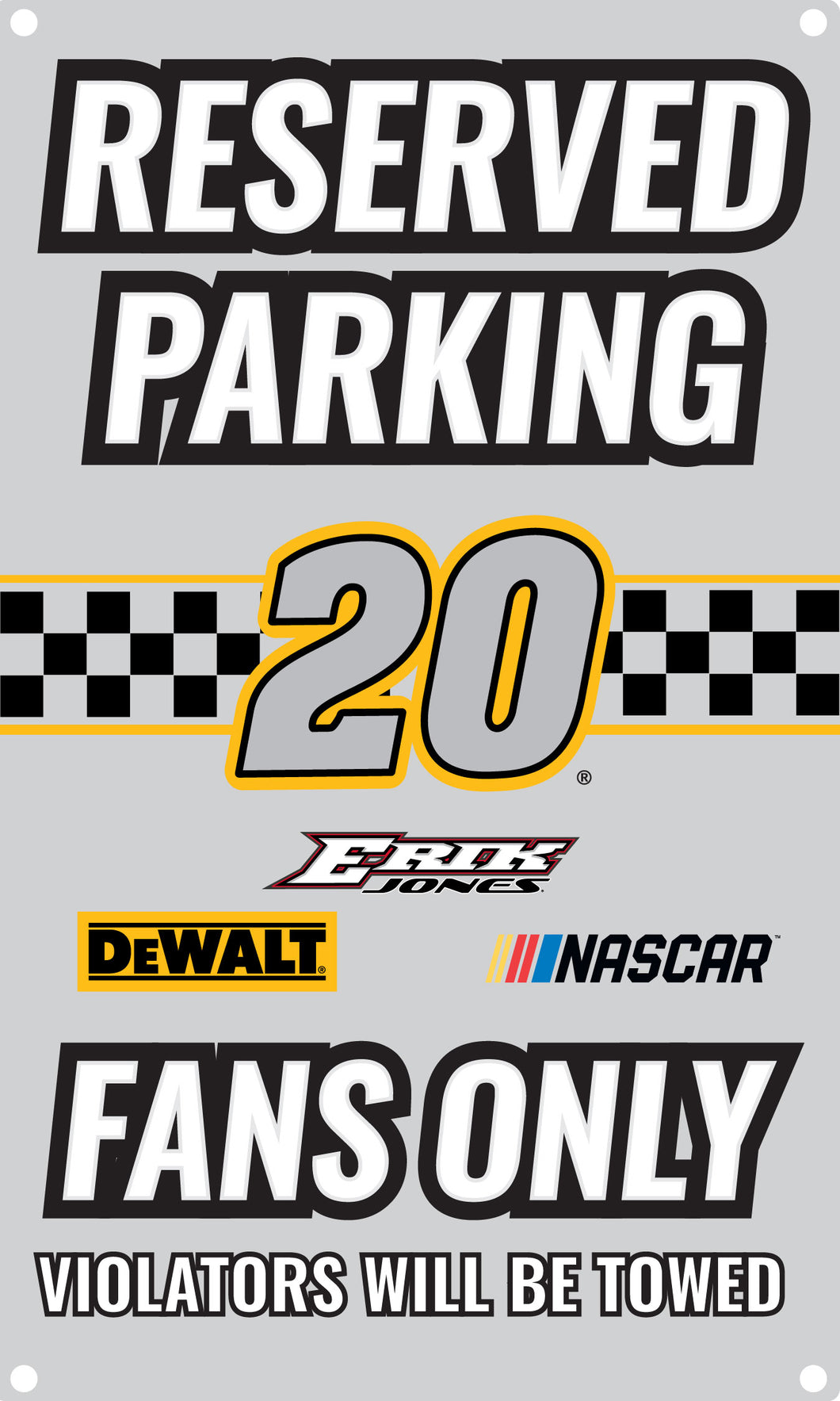 R and R Imports Erik Jones #20 Metal Sign New for 2020
