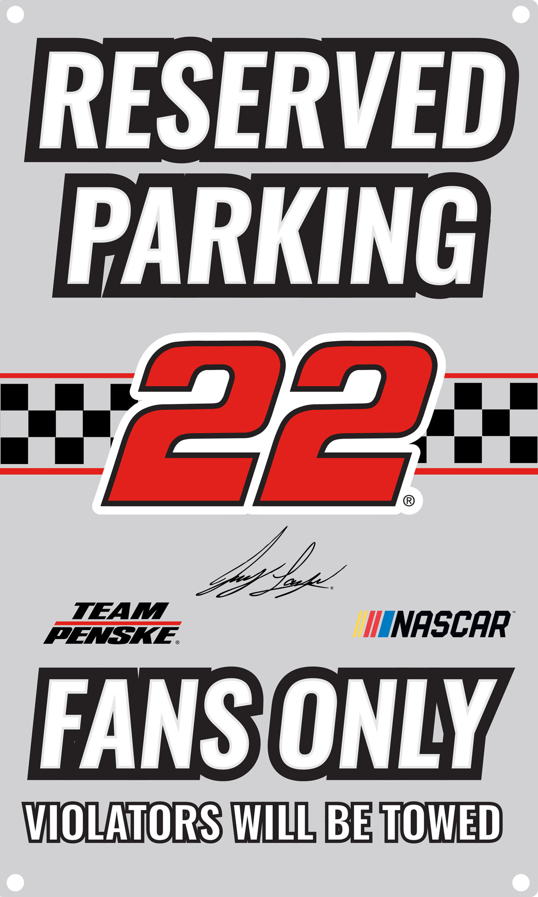 R and R Imports Joey Logano #22 Metal Sign New for 2020