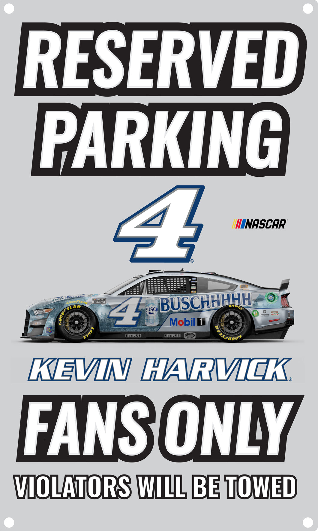 R and R Imports Nascar #4 Kevin Harvick No Parking Metal Sign New For 2022