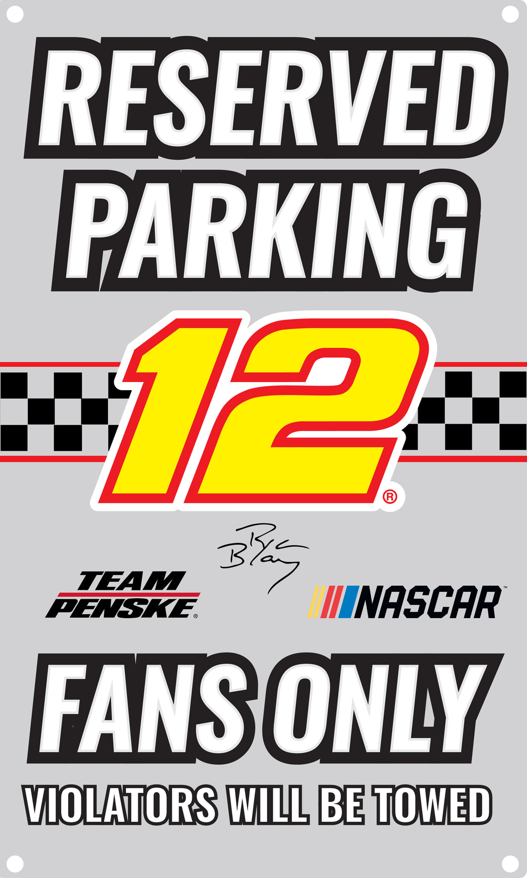 R and R Imports Ryan Blaney #12 Metal Sign New for 2020