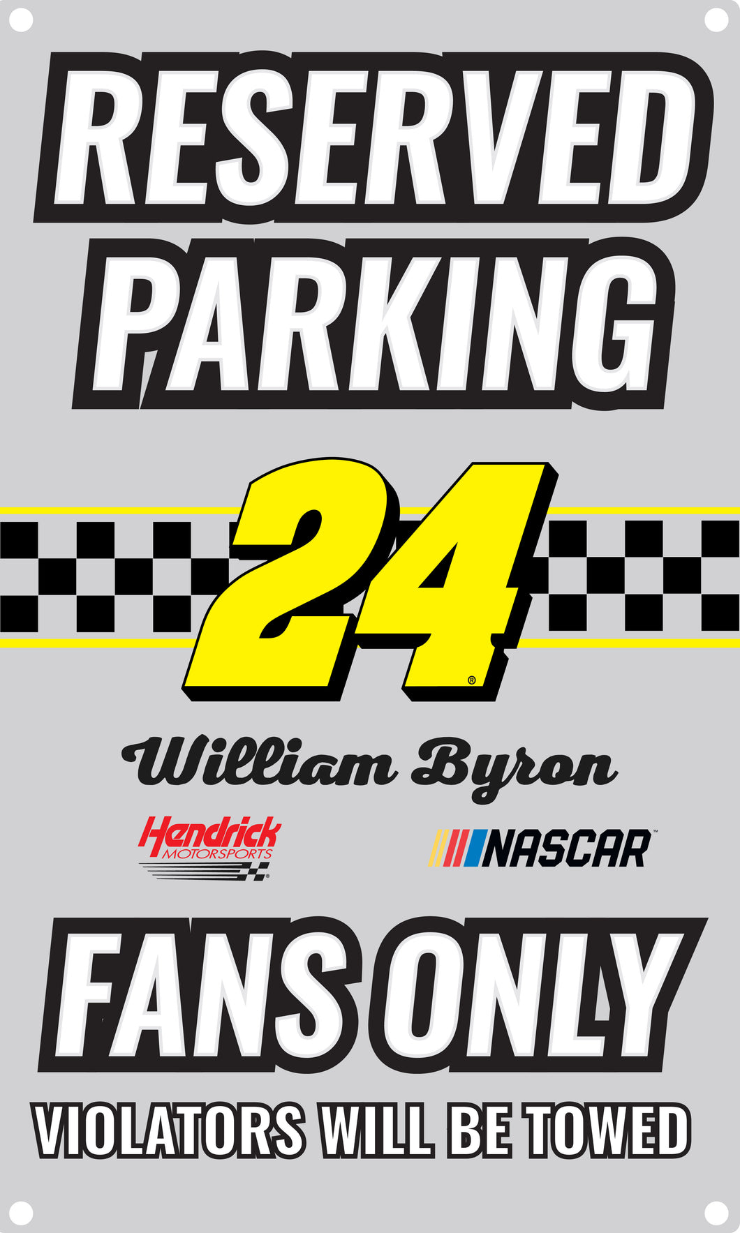 R and R Imports William Byron #24 Metal Sign New for 2020
