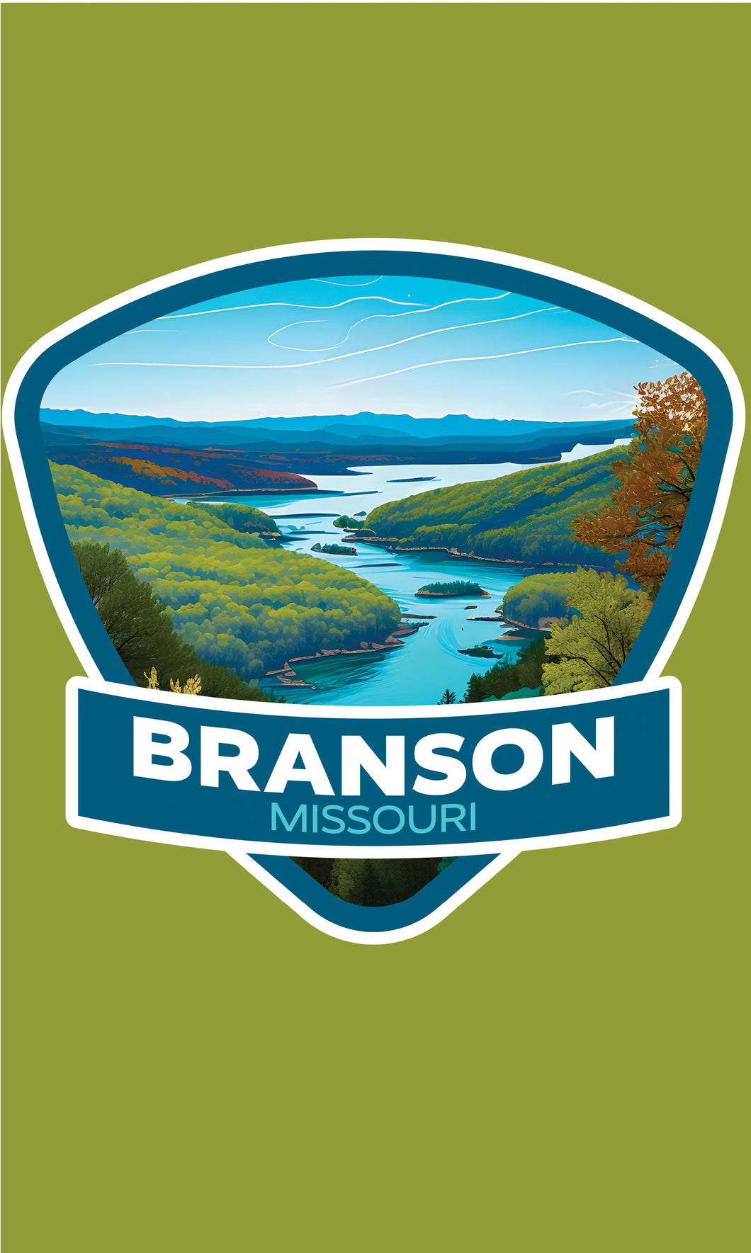 Branson Missouri Design A Souvenir Metal Sign 9 x 15