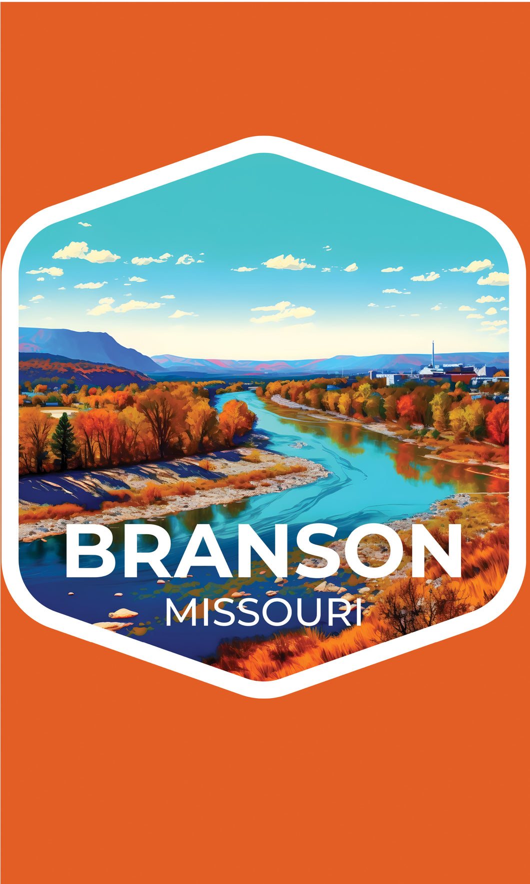 Branson Missouri Design B Souvenir Metal Sign 9 x 15