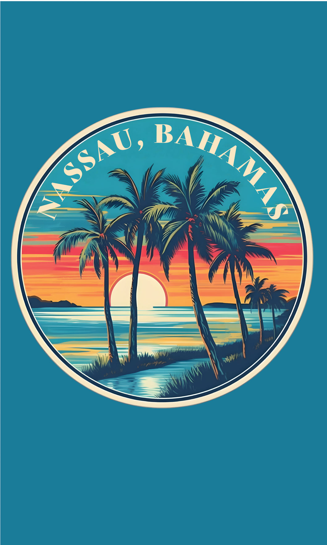 Nassau  the Bahamas Design D Souvenir Metal Sign 9 x 15