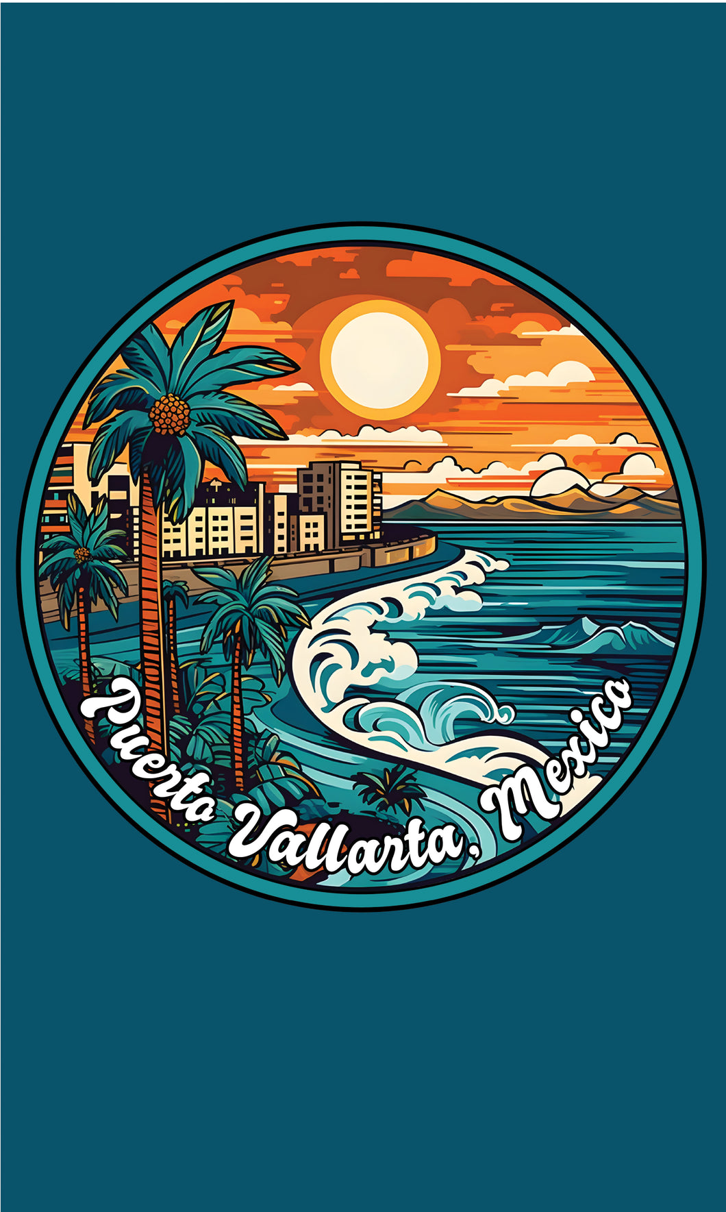 Puerto Vallarta Mexico Design B Souvenir Metal Sign 9 x 15