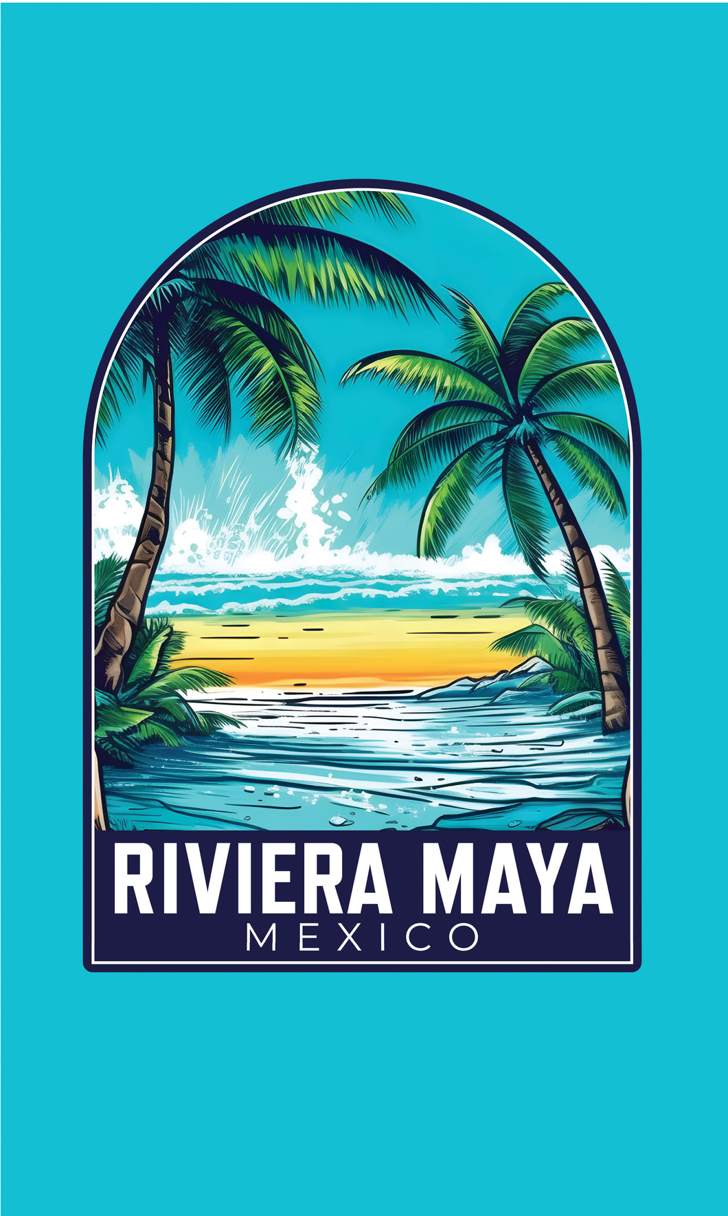 Riviera Maya Mexico Design B Souvenir Metal Sign 9 x 15