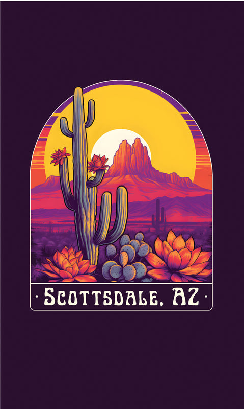 Scottsdale Arizona Design B Souvenir Metal Sign 9 x 15