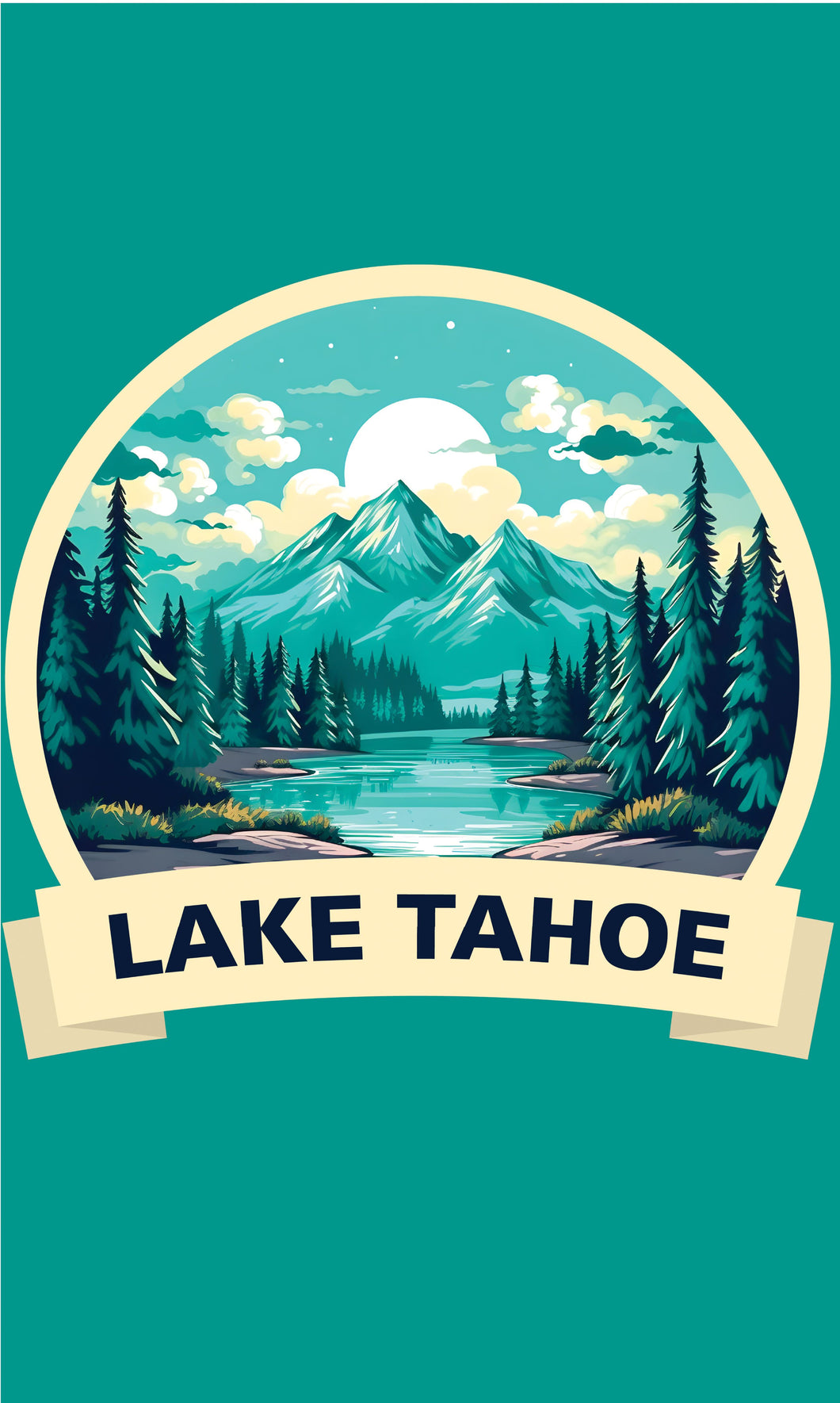 Lake Tahoe California Design A Souvenir Metal Sign 9 x 15