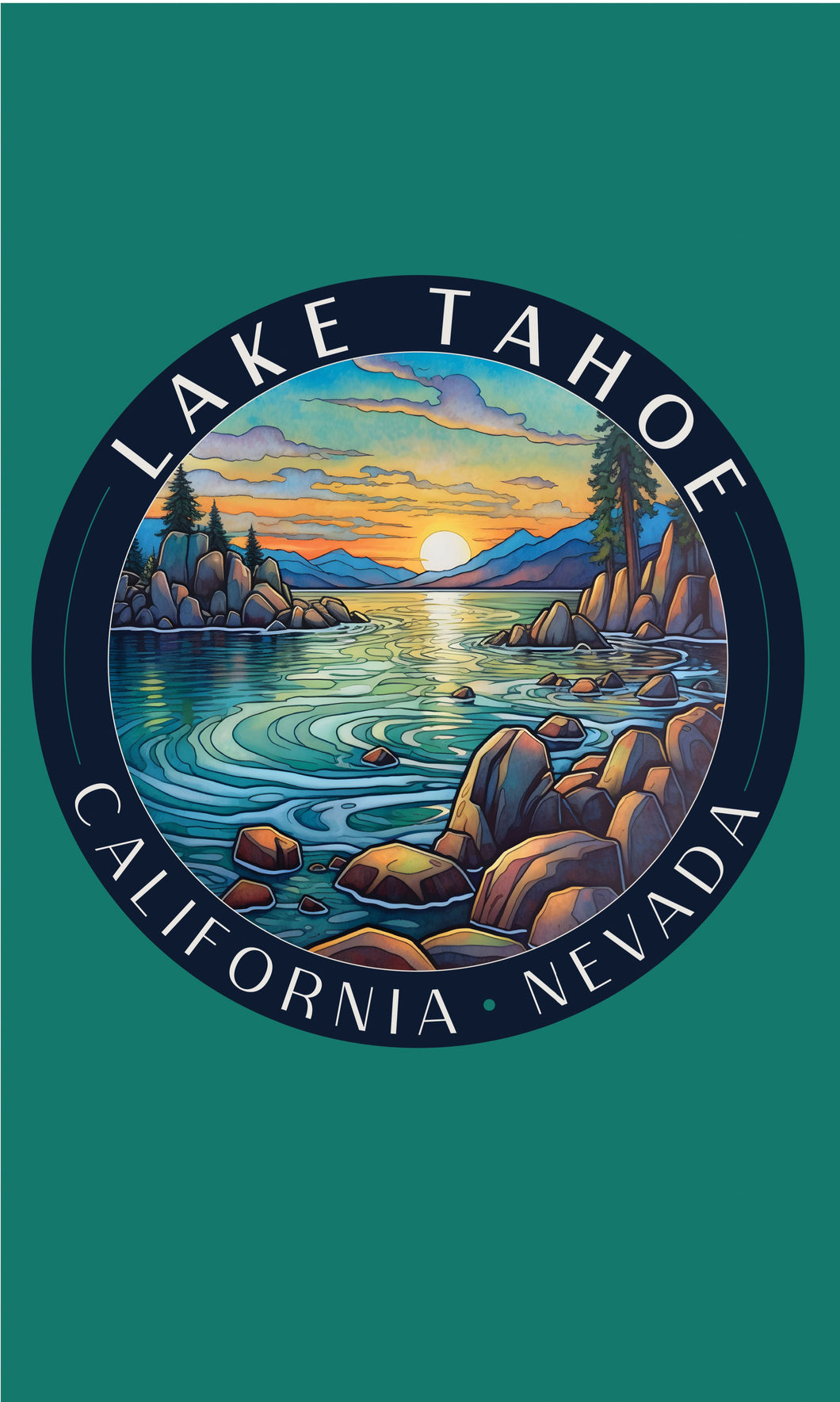 Lake Tahoe California Design C Souvenir Metal Sign 9 x 15