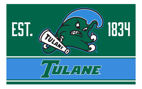 Tulane University Green Wave Wood Sign with Frame