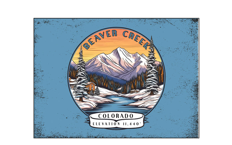 Beaver Creek Colorado Design A Souvenir Wood sign with frame 5x7