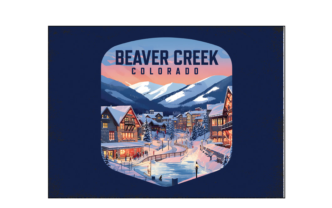 Beaver Creek Colorado Design C Souvenir Wood sign with frame 5x7