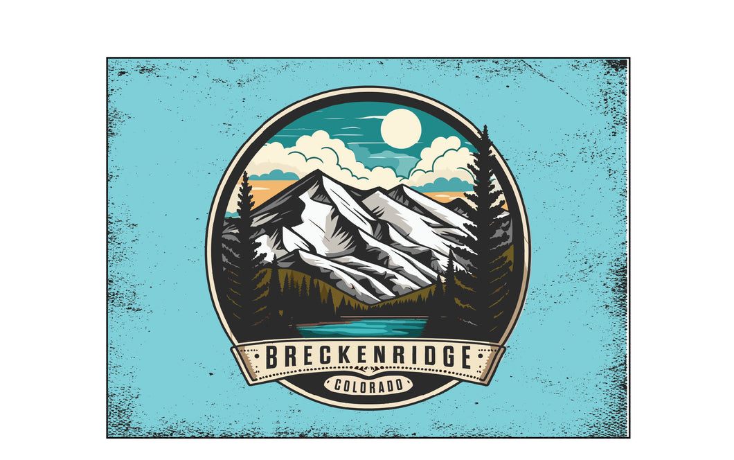Breckenridge Colorado Design A Souvenir Wood sign with frame 5x7