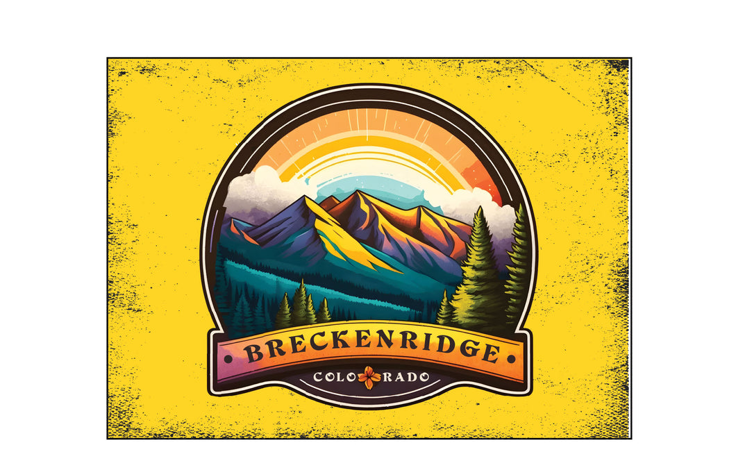 Breckenridge Colorado Design B Souvenir Wood sign with frame 5x7