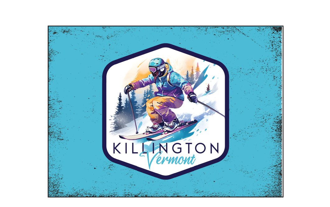 Killington Vermont Design A Souvenir Wood sign with frame 5x7