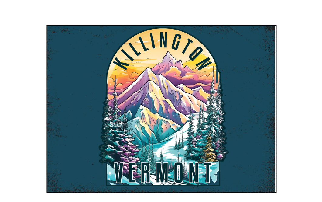 Killington Vermont Design B Souvenir Wood sign with frame 5x7