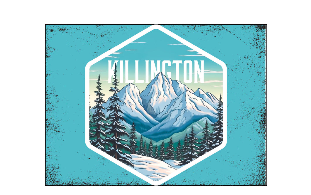 Killington Vermont Design C Souvenir Wood sign with frame 5x7