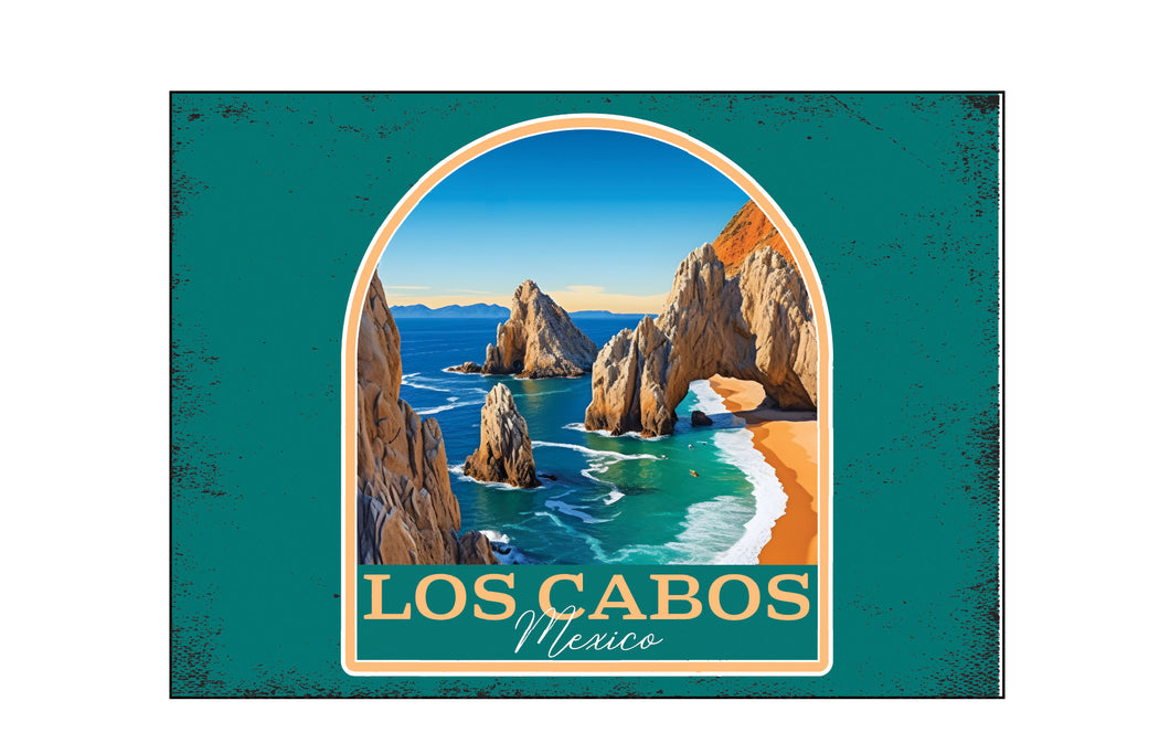 Los Cabos Mexico Design B Souvenir Wood sign with frame 5x7