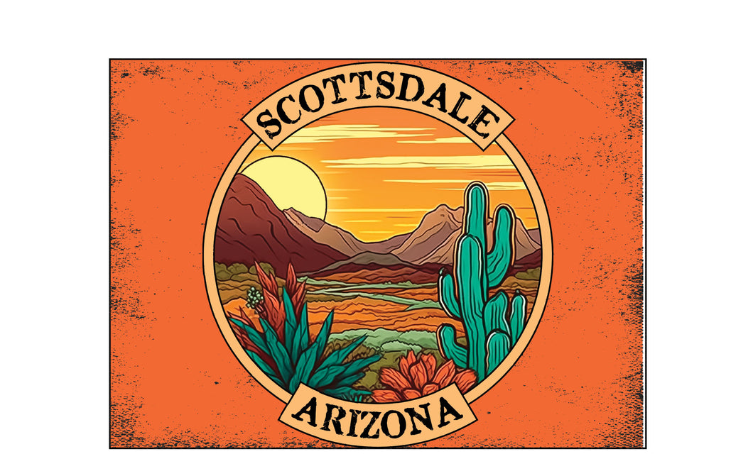 Scottsdale Arizona Design A Souvenir Wood sign with frame 5x7