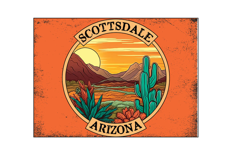 Scottsdale Arizona Design A Souvenir Wood sign with frame 5x7