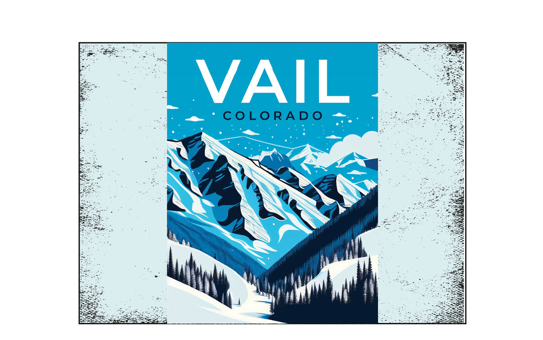 Vail Colorado Souvenir Wood sign with frame 5x7