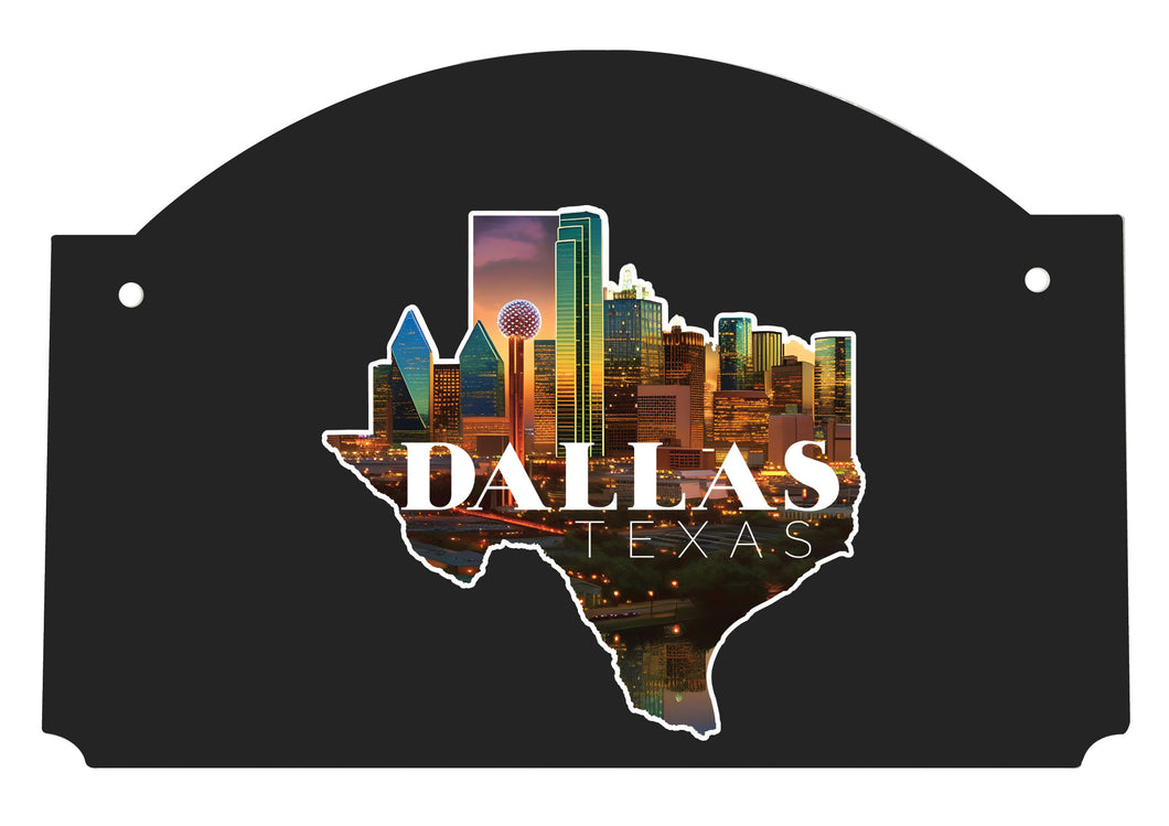 Dallas Texas Design C Souvenir Wood sign flat with string