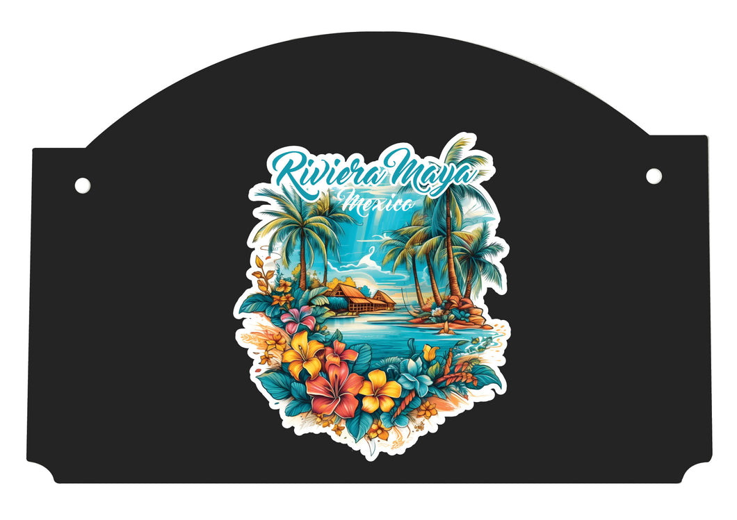 Riviera Maya Mexico Design A Souvenir Wood sign flat with string