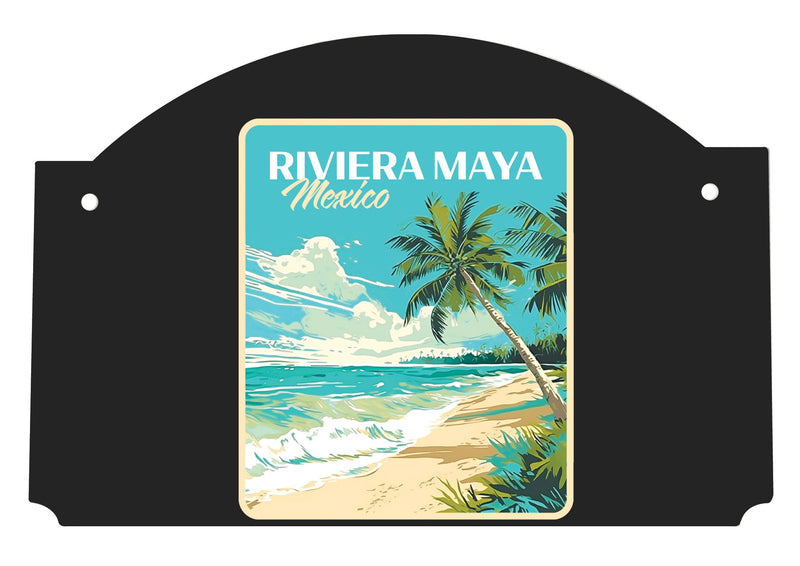 Riviera Maya Mexico Design C Souvenir Wood sign flat with string