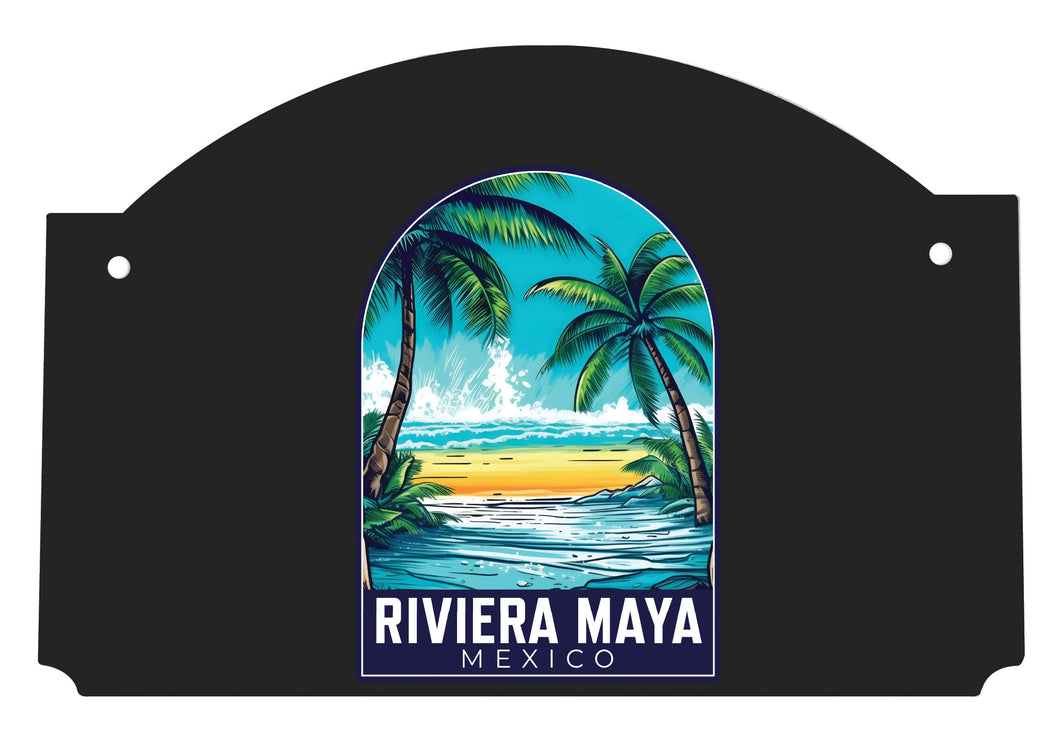 Riviera Maya Mexico Design B Souvenir Wood sign flat with string