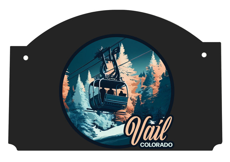 Vail Colorado Design C Souvenir Wood sign flat with string
