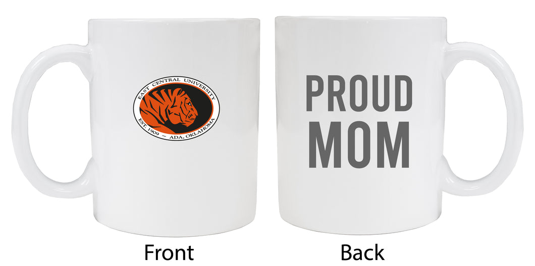 East Central University Tigers Proud Mom Ceramic Coffee Mug - White