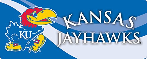 Kansas Jayhawks 4x10 Inch Bumper NCAA Durable School Spirit Vinyl Decal Sticker
