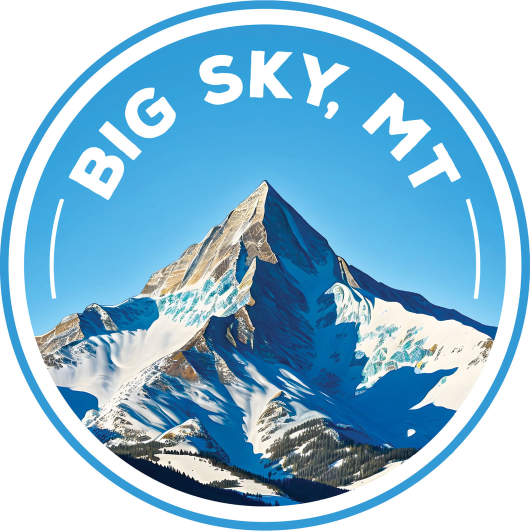 Big Sky Montana Snowy Mountain Souvenir Memories Durable Vinyl Decal Sticker