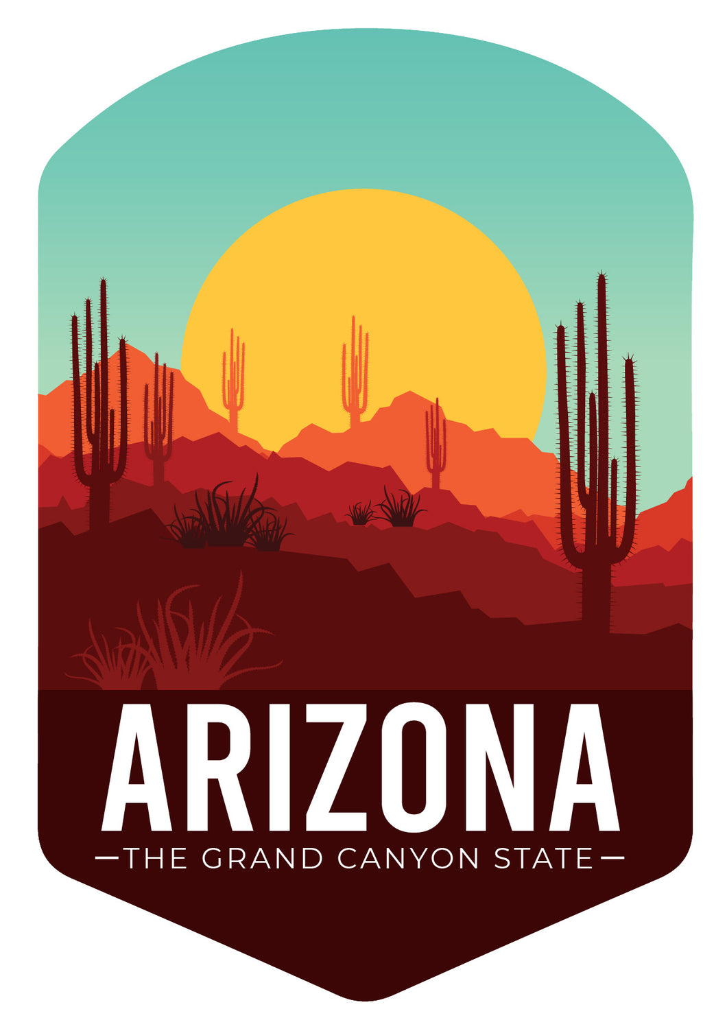 Arizona The Grand Canyon State Souvenir 4 Inch Desert State Decal Sticker