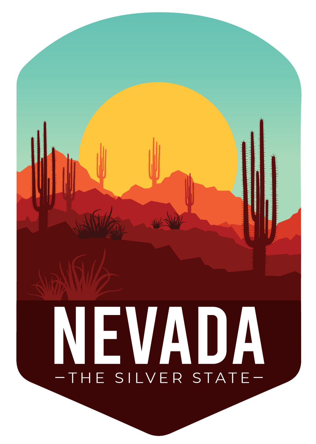 Nevada The Silver State Souvenir 4 Inch Desert State Decal Sticker