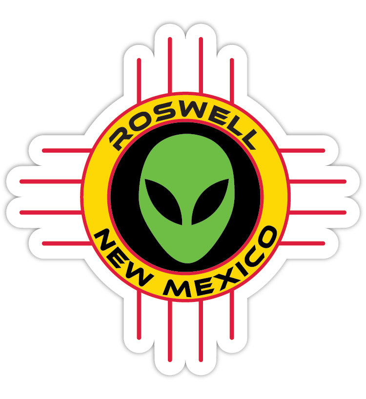 Roswell New Mexico Souvenir State Flag Zia Alien Decal Sticker