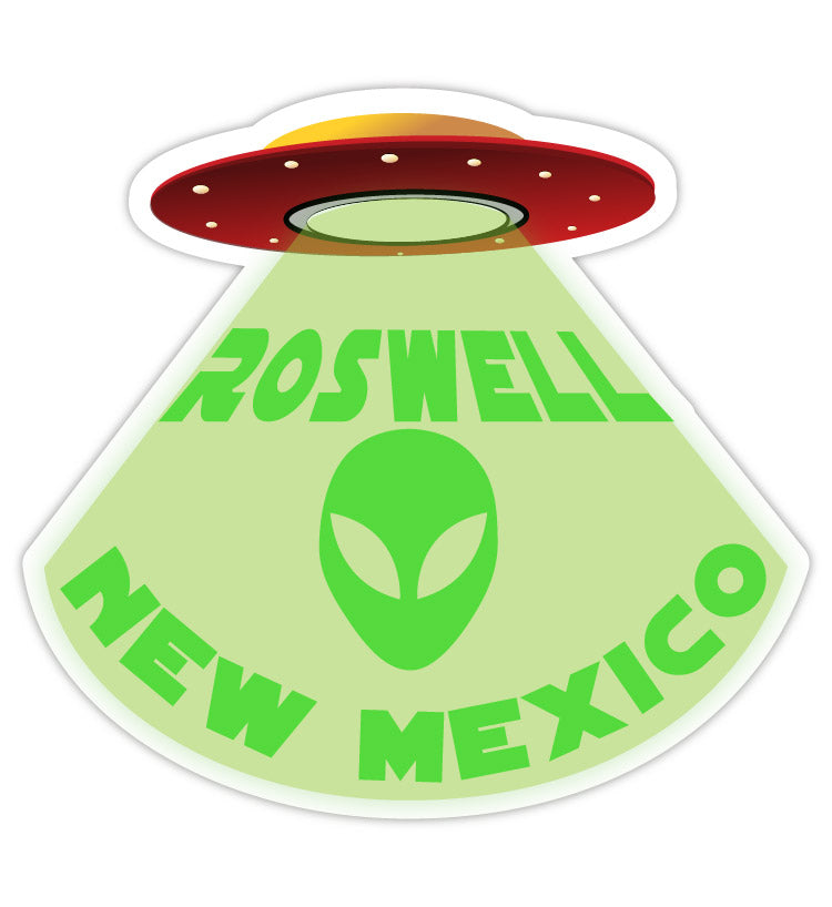 Roswell New Mexico Souvenir UFO Spaceship Alien Decal Sticker