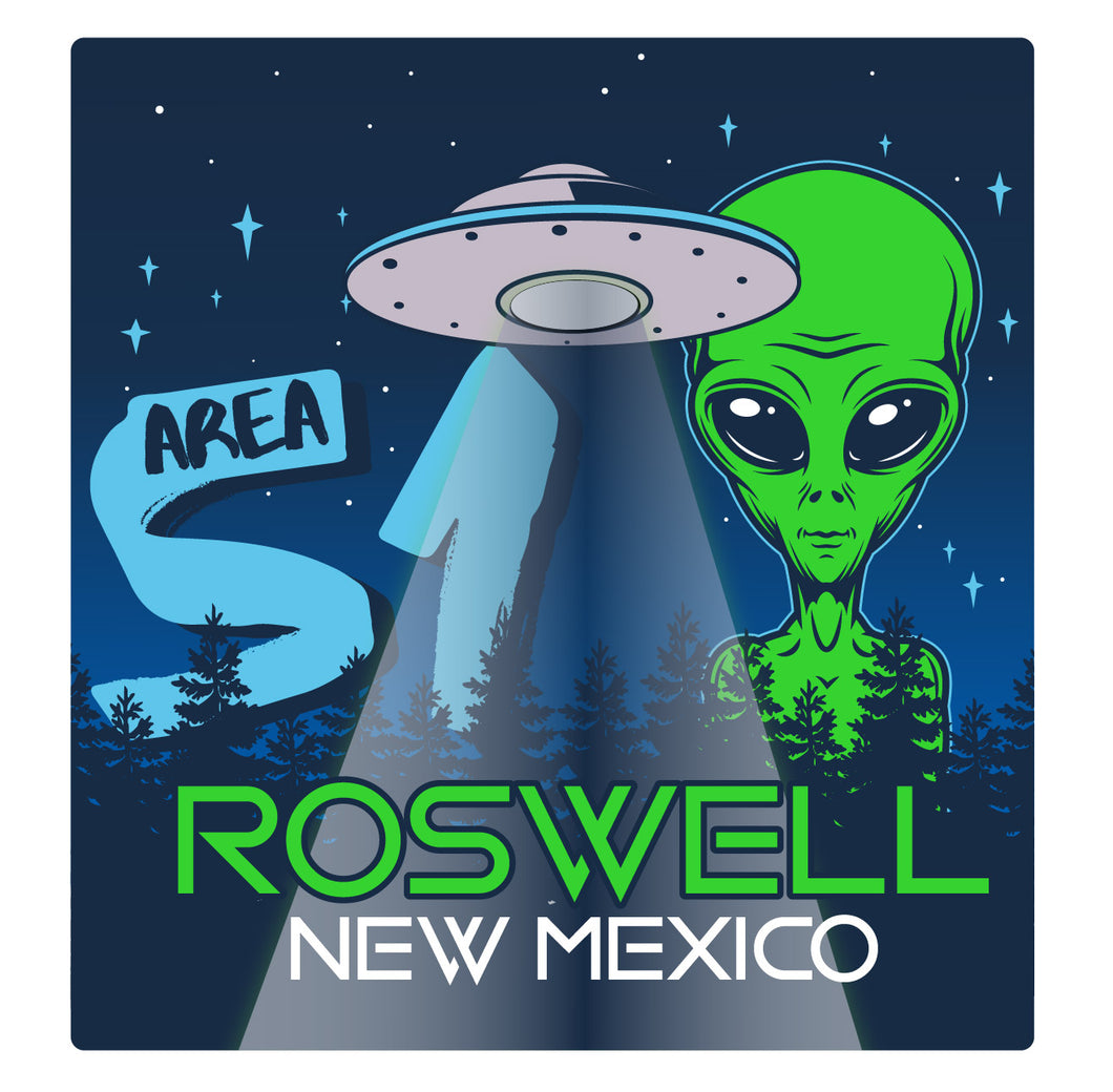 Roswell New Mexico Souvenir UFO Spaceship Area 51 Alien Decal Sticker