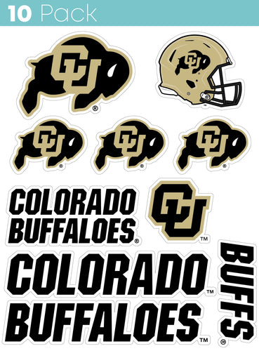 Colorado Buffaloes 10-Pack, 4 inches in size on one of its sides NCAA Durable School Spirit Vinyl Decal Sticker