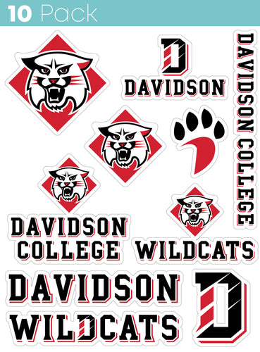 Davidson College 10-Pack, 4 inches in size on one of its sides NCAA Durable School Spirit Vinyl Decal Sticker