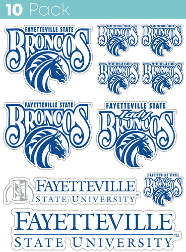 Fayetteville State University 10-Pack, 4 inches in size on one of its sides NCAA Durable School Spirit Vinyl Decal Sticker