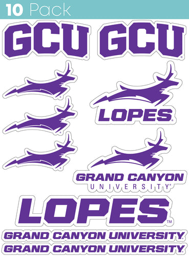 Grand Canyon University Lopes 10-Pack, 4 inches in size on one of its sides NCAA Durable School Spirit Vinyl Decal Sticker