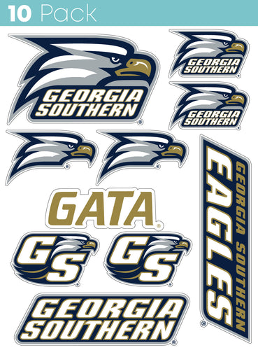 Georgia Southern Eagles 10-Pack, 4 inches in size on one of its sides NCAA Durable School Spirit Vinyl Decal Sticker