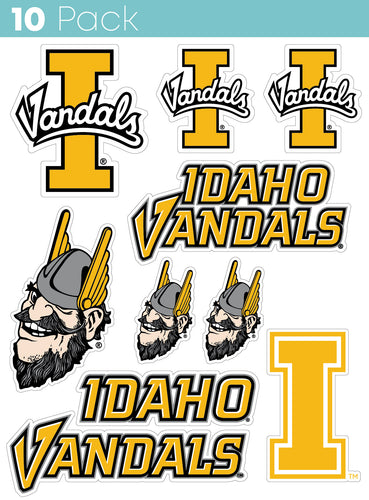 Idaho Vandals 10-Pack, 4 inches in size on one of its sides NCAA Durable School Spirit Vinyl Decal Sticker